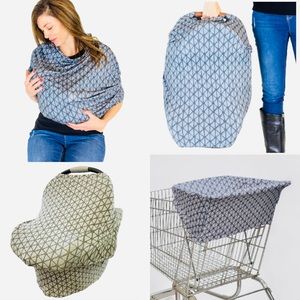 ❤️ NWT Monbebe 4-In-1 Multipurpose Nursing Cover and Infinity Scarf, Grey